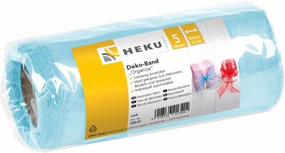 Deko Band Organza 5mx12cm hellblau - hellblau