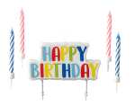Kerzenset Happy Birthday mit 4 Geburtstagskerzen