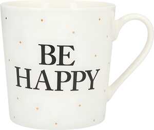 Porzellan Tasse mit Motiv Be Happy - Depesche