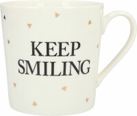 Porzellan Tasse mit Motiv Keep Smiling - Depesche