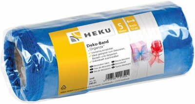 Deko Band Organza blau 5mx12cm auf Rolle - dunkelblau