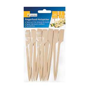 Holzpicker Fingerfood 12cm be green 25er - aus Bambus,