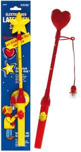 Laternenstab elektrisch 34cm RIETHMÜLLER 0009 Stern+Herz