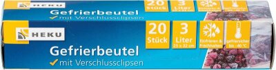 Gefrierbeutel 3 Liter 20 Stück - mit Beschriftungsfeld und Verschließern