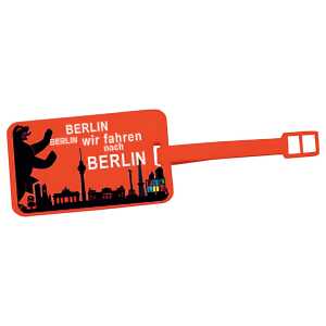 Kofferanhänger Berlin mit Klarsichtfenster - 9x5,5cm
