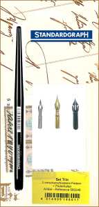 Standardgraph Kalligraphie Set Trio 3 verschiedene Federn + Halter