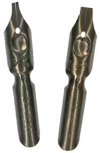 BANDZUGFEDER Set 10 mittelharte Federn 2 Reservoirs und Federhalter