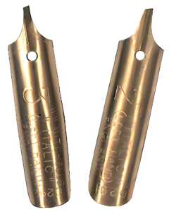 ITALIC Set 6 verschiedene weiche Federn links geneigt und Federhalter