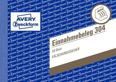 Zweckform 304 Einnahmebeleg, DIN A6 quer, fälschungssicher, 50 Blatt, grün