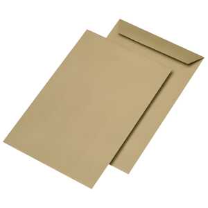 Versandtaschen - C4 , ohne Fenster, gummiert, 90 g/qm, braun 250 Stück