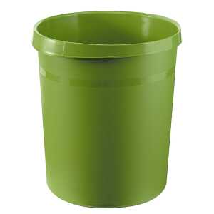 Papierkorb GRIP mit Rand, 18 l, grün, 2 Griffmulden, extra stabil