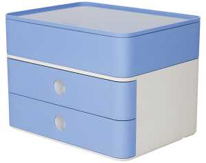 Smart-Box Plus Allison, 2 Schübe und Utensilienbox, sky blue