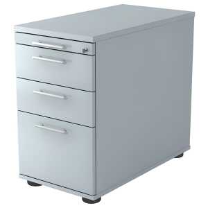 Standcontainer - 42,8 x 76 x 80 cm, 2 Schübe, Relinggriff, Grau