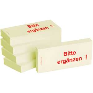 BIZSTIX Haftnotizen "Bitte ergänzen" - 75 x 35 mm, 5x 100 Blatt
