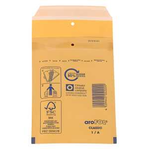 aroFOL Luftpolstertaschen Nr. 1 - 100x165 mm, braun, 200 Stück