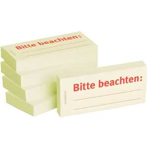 BIZSTIX Haftnotizen "Bitte beachten" - 75 x 35 mm, 5x 100 Blatt