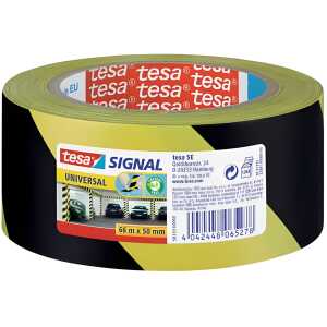 tesa Markierungsklebeband Universal - gelb/schwarz - 66 mm x 50 m