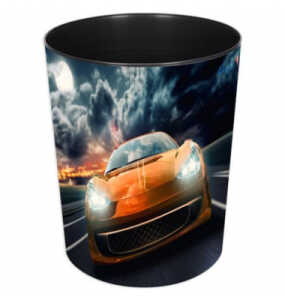 Motiv-Poster Papierkörbe 13L Rennauto, 24,5x30cm