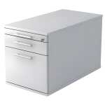 Rollcontainer - 42,8 x 51,2 x 80 cm, 1 Schub, Relinggriff, Weiß