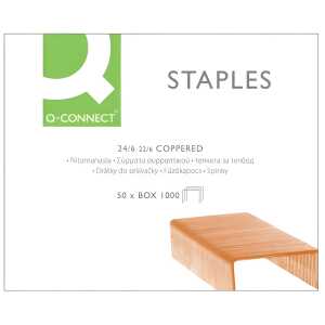 Q-Connect Heftklammern - 24/6, verkupfert, 1.000 Stück