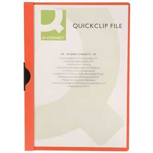 Q-Connect Klemmmappe - rot, Fassungsvermögen bis 30 Blatt