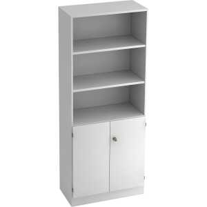 Hammerbacher Regal/Schrank - 5OH, 2OH Türen, Sockelblende, Weiß/Weiß