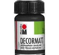 Decormatt Acryl schwarz MARABU 1401 39 073 15ml Glas