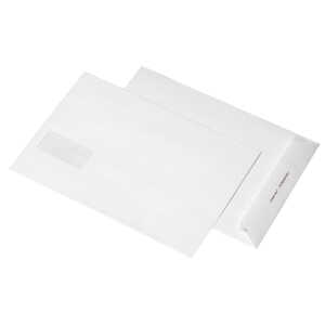 Versandtaschen B4, Adressfenster 45x90 mm, 120 g/qm, weiß, 250 Stück