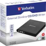 VERBATIM Externer Slimline CD/DVD-Brenner, mobiles...