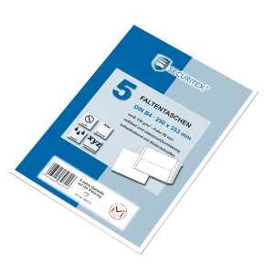 SECURITEX Faltentasche B4 - 130 g/qm, haftklebend, 5 Stück