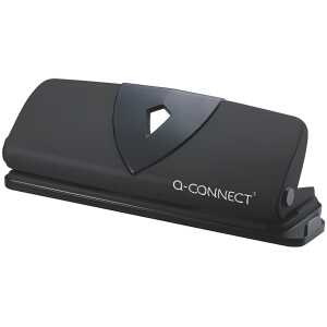 Q-Connect Doppellocher mit Anschlagschiene - 16 Blatt, schwarz