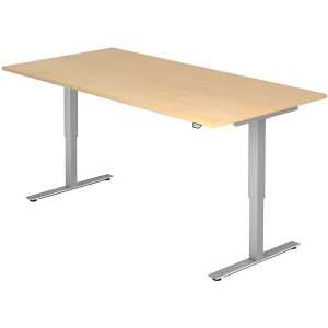 Sitz-Steh-Schreibtisch mit T-Fuß - 180 x 72-119 x 80 cm, Ahorn