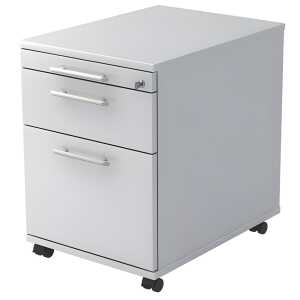 Rollcontainer - 42,8 x 59 x 58 cm, 1 Schub, Relinggriff, Weiß