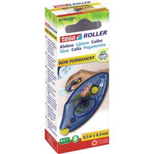 tesa Kleberoller Einweg - non permanent, 8,5 m x 8,4 mm, blau
