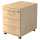 Rollcontainer - 42,8 x 59 x 58 cm, 3 Schübe, Relinggriff, Ahorn