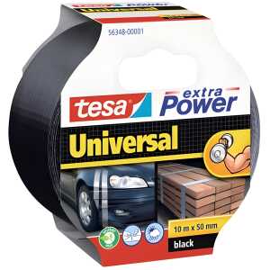 tesa Gewebeklebeband extra Power Universal, 10 m x 50 mm, schwarz