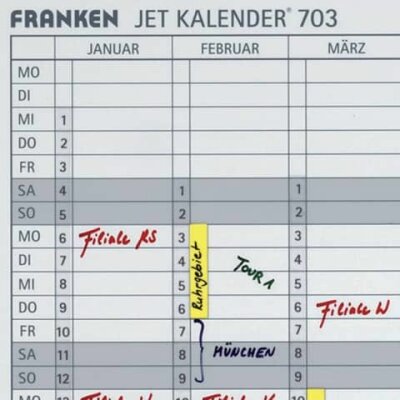 Franken Datumsstreifen, 140 x 420 mm, transparent