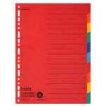 Zahlenregister - 1-10, Karton farbig, A4, 5 Farben, gelocht Orgadruck