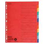 Zahlenregister - 1-12, Karton farbig, A4, 6 Farben,...