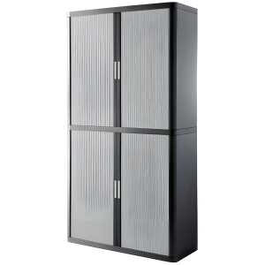 Rollladenschrank easyOffice 2-Meter Schrank 4 Fachböden anthrazit/grau