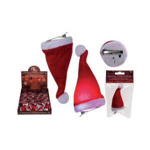 OOTB Plüsch-Haarclip Weihnachtsmütze mit LED