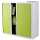 Rollladenschrank easyOffice 1-Meter Schrank, 2 Fachböden, weiß/grün