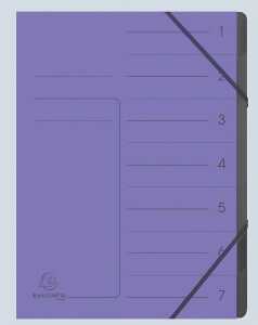 Exacompta EXACOMPTA Ordnungsmappe - 7 Fächer, A4, Karton, violett