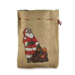 Weihn.Jutesack natur m. Weihnachtsmann 19520 35x25cm