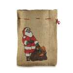 Weihn.Jutesack natur m. Weihnachtsmann 19520 35x25cm