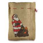 Weihn.Jutesack natur m. Weihnachtsmann 19520 35x25cm