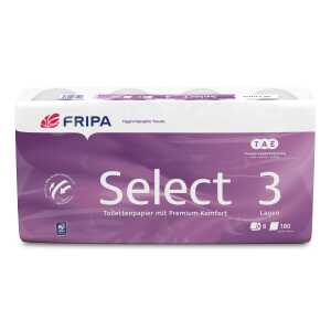 FRIPA Toilettenpapier Select - 3-lagig, TAE, geprägt, 8 Rollen 180 Bl