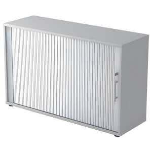 Hammerbacher Rollladenschrank - 2OH, 120 cm, Relinggriff, Grau/Silber