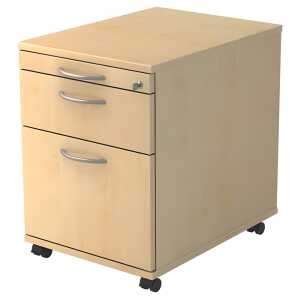 Rollcontainer - 42,8 x 59 x 58 cm, 1 Schub, Bogengriff, Ahorn