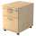 Rollcontainer - 42,8 x 59 x 58 cm, 1 Schub, Bogengriff, Ahorn